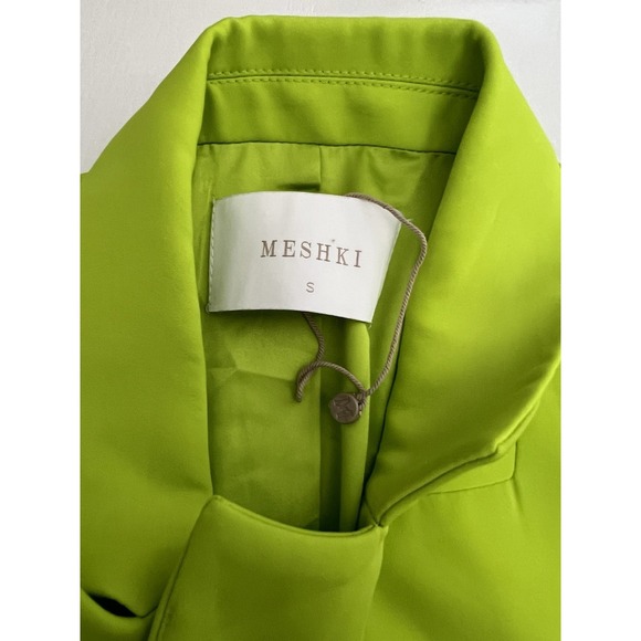 Meshki Luella Neon Green Women's Skirt Suit Cropped Blazer Small Casual Party - Picture 5 of 16